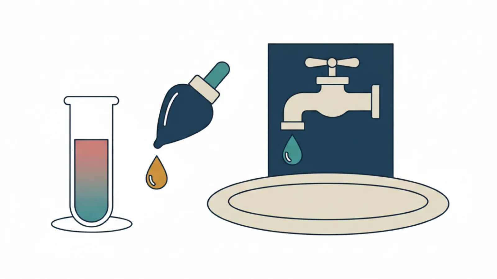 Druppeltest voor waterhardheid: een buisje kraanwater dat van rood naar groen kleurt