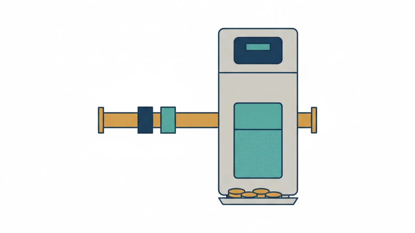 Waterleiding met een antikalkmagneet naast een waterontharder met zoutvat